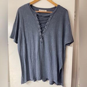 We The Free Blue Short Sleeve Tee